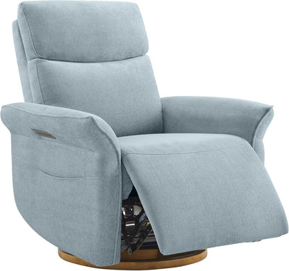 Power Swivel Glider Nursery Recliner Chair, Triple Motor, Khaki Grey