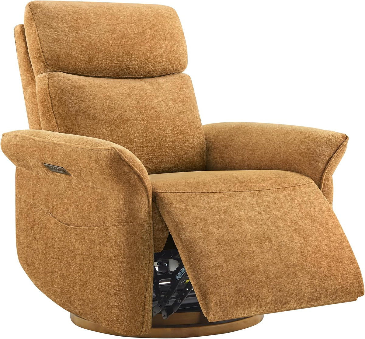 Power Swivel Glider Nursery Recliner Chair, Triple Motor, Khaki Grey