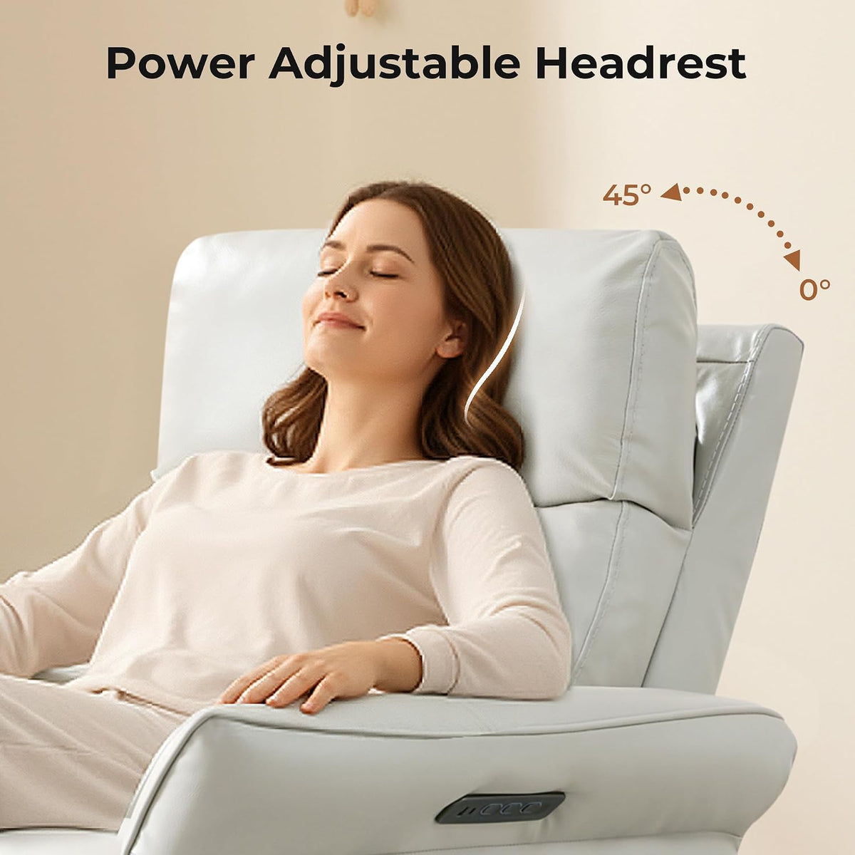 Power Swivel Glider Nursery Recliner Chair, Triple Motor, Khaki Grey