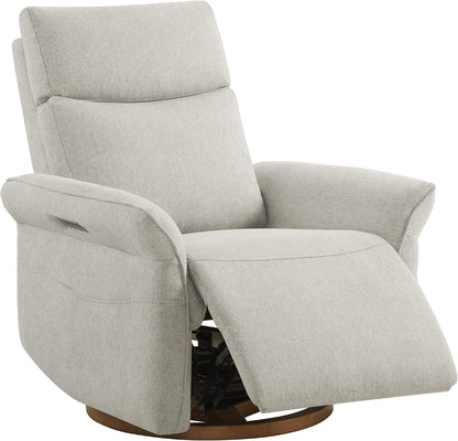 Power Swivel Glider Nursery Recliner Chair, Triple Motor, Khaki Grey