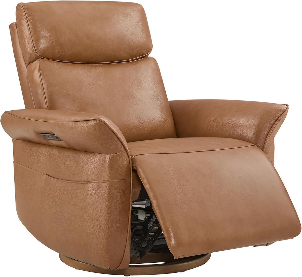 Power Swivel Glider Nursery Recliner Chair, Triple Motor, Khaki Grey