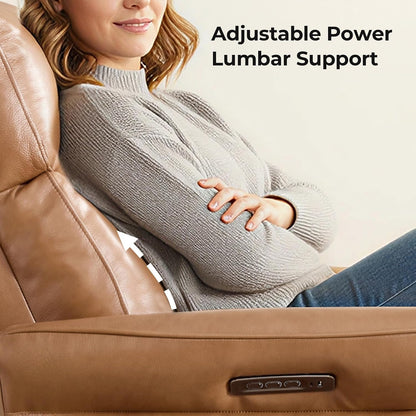 Power Swivel Glider Nursery Recliner Chair, Triple Motor, Khaki Grey