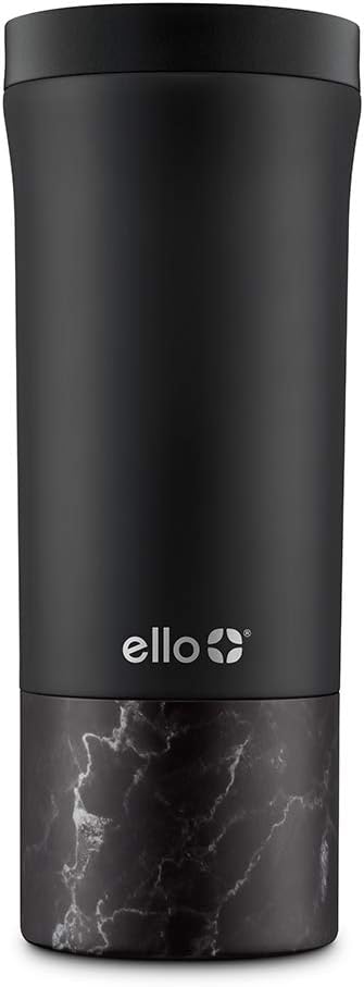 Jones 11oz Insulated Stainless Steel Leakproof Travel Mug, Black | Leakproof coffee cup keeps drinks hot for 3 hours. BPA-free, single-serve size, great for hot drinks, tea, and the office.