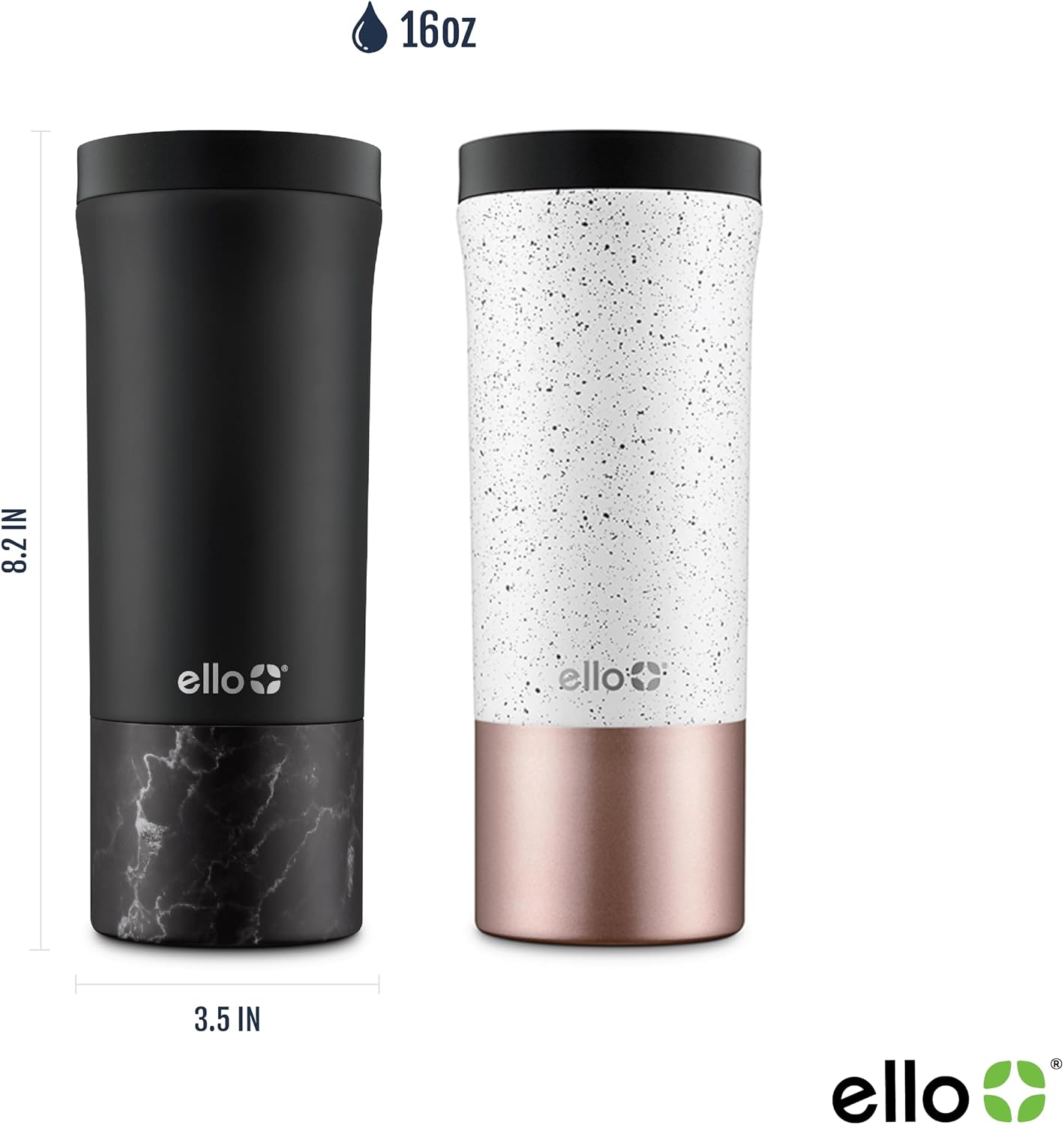Jones 11oz Insulated Stainless Steel Leakproof Travel Mug, Black | Leakproof coffee cup keeps drinks hot for 3 hours. BPA-free, single-serve size, great for hot drinks, tea, and the office.