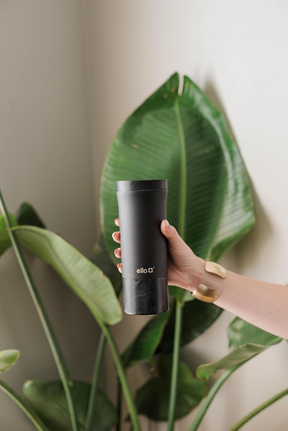 Jones 11oz Insulated Stainless Steel Leakproof Travel Mug, Black | Leakproof coffee cup keeps drinks hot for 3 hours. BPA-free, single-serve size, great for hot drinks, tea, and the office.