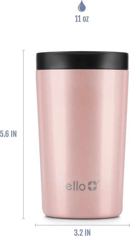 Jones 11oz Insulated Stainless Steel Leakproof Travel Mug, Black | Leakproof coffee cup keeps drinks hot for 3 hours. BPA-free, single-serve size, great for hot drinks, tea, and the office.