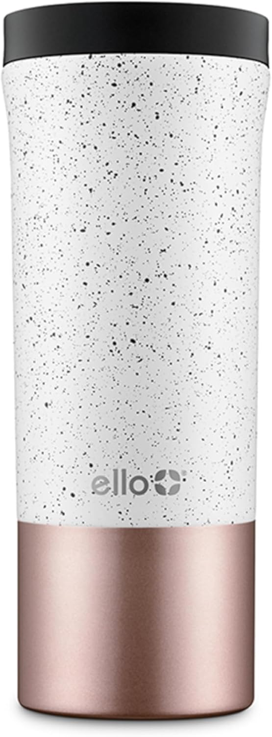 Jones 11oz Insulated Stainless Steel Leakproof Travel Mug, Black | Leakproof coffee cup keeps drinks hot for 3 hours. BPA-free, single-serve size, great for hot drinks, tea, and the office.