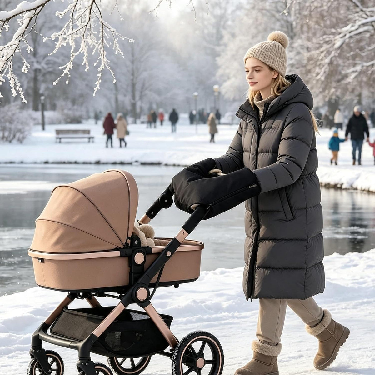 Portable Stroller Hand, Muff Universal Waterproof, Windproof Warm Fleece