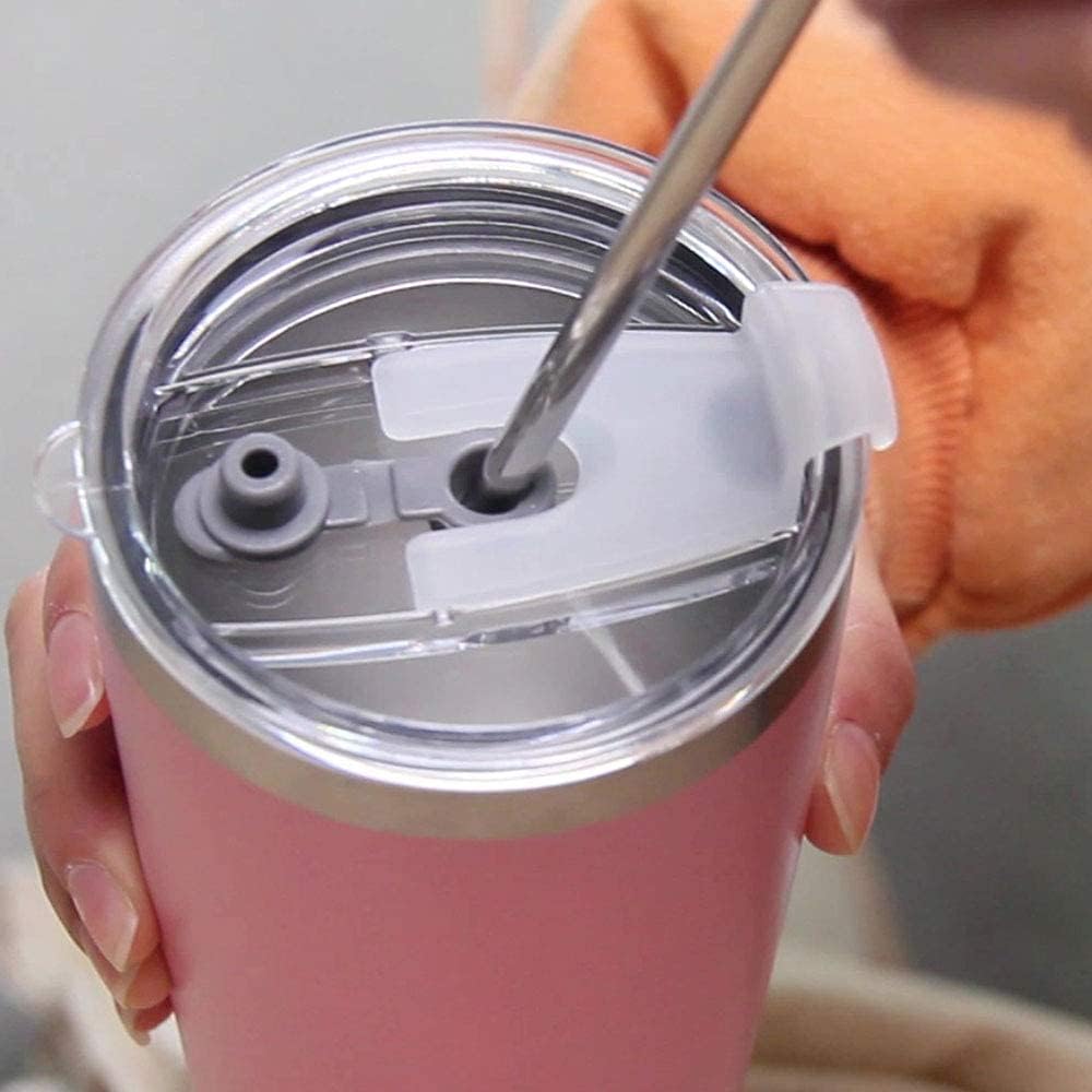 20oz Tumbler Stainless Steel with Lid Insulated Double Wall Coffee Travel Mug Durable Power Coated Thermal Cup Dishwasher Safty Sliver