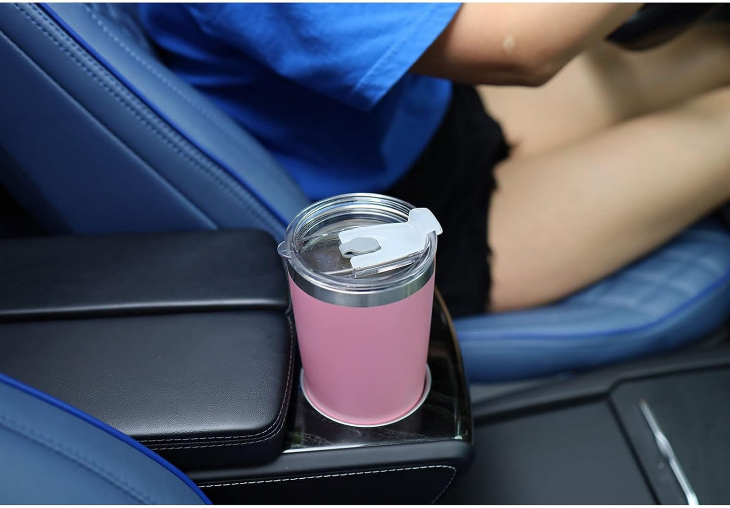 20oz Tumbler Stainless Steel with Lid Insulated Double Wall Coffee Travel Mug Durable Power Coated Thermal Cup Dishwasher Safty Sliver