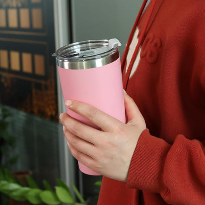 20oz Tumbler Stainless Steel with Lid Insulated Double Wall Coffee Travel Mug Durable Power Coated Thermal Cup Dishwasher Safty Sliver