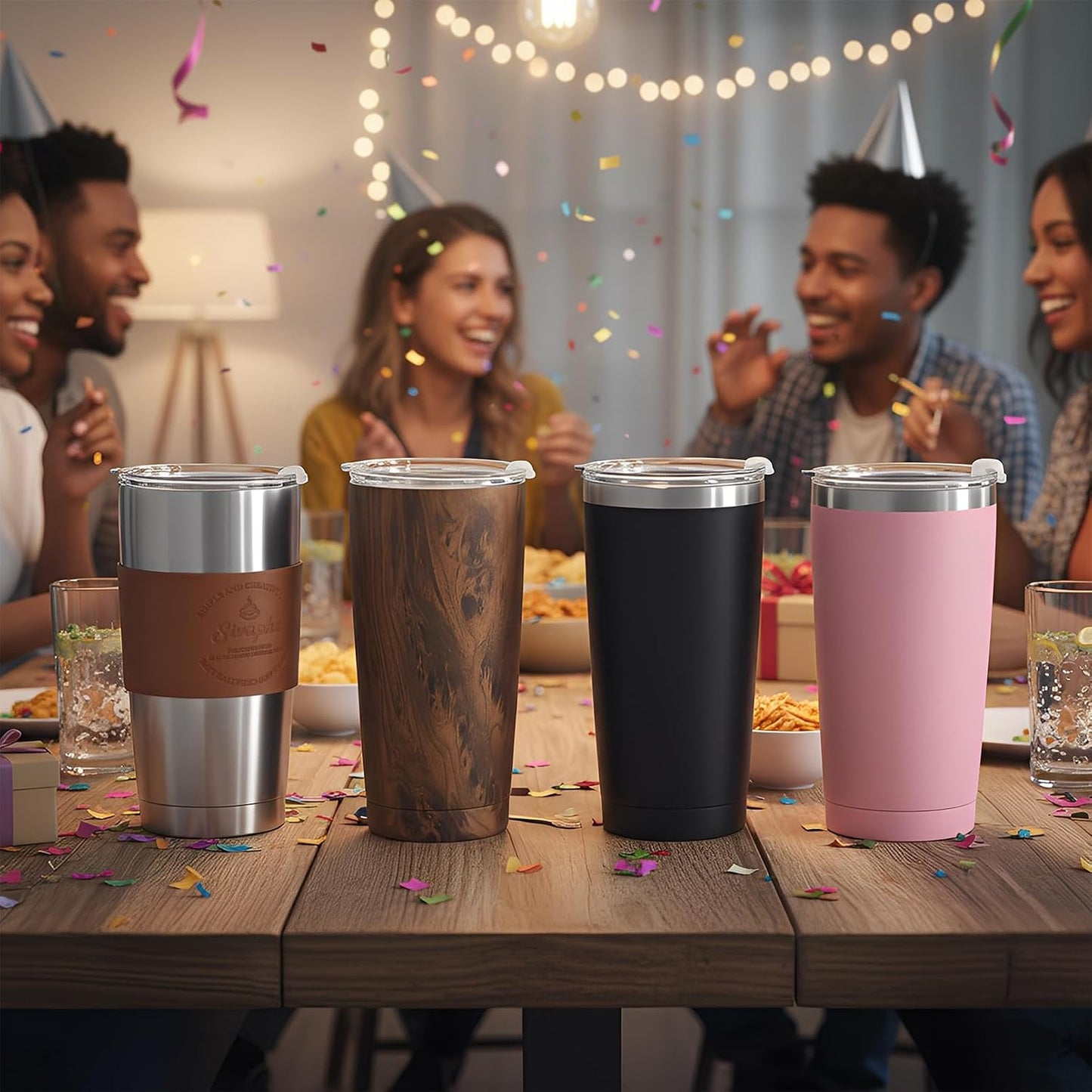 20oz Tumbler Stainless Steel with Lid Insulated Double Wall Coffee Travel Mug Durable Power Coated Thermal Cup Dishwasher Safty Sliver