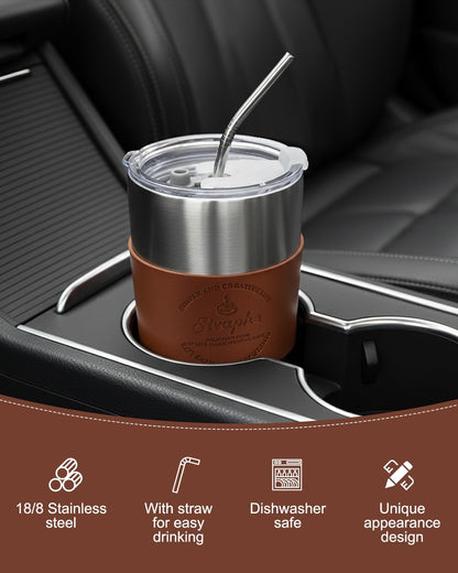 20oz Tumbler Stainless Steel with Lid Insulated Double Wall Coffee Travel Mug Durable Power Coated Thermal Cup Dishwasher Safty Sliver