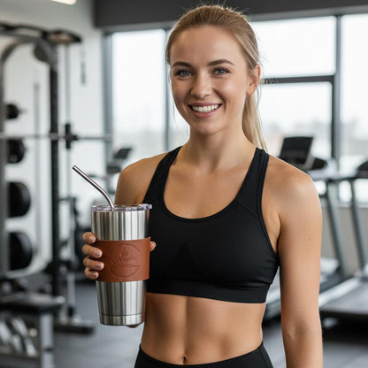 20oz Tumbler Stainless Steel with Lid Insulated Double Wall Coffee Travel Mug Durable Power Coated Thermal Cup Dishwasher Safty Sliver