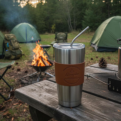 20oz Tumbler Stainless Steel with Lid Insulated Double Wall Coffee Travel Mug Durable Power Coated Thermal Cup Dishwasher Safty Sliver