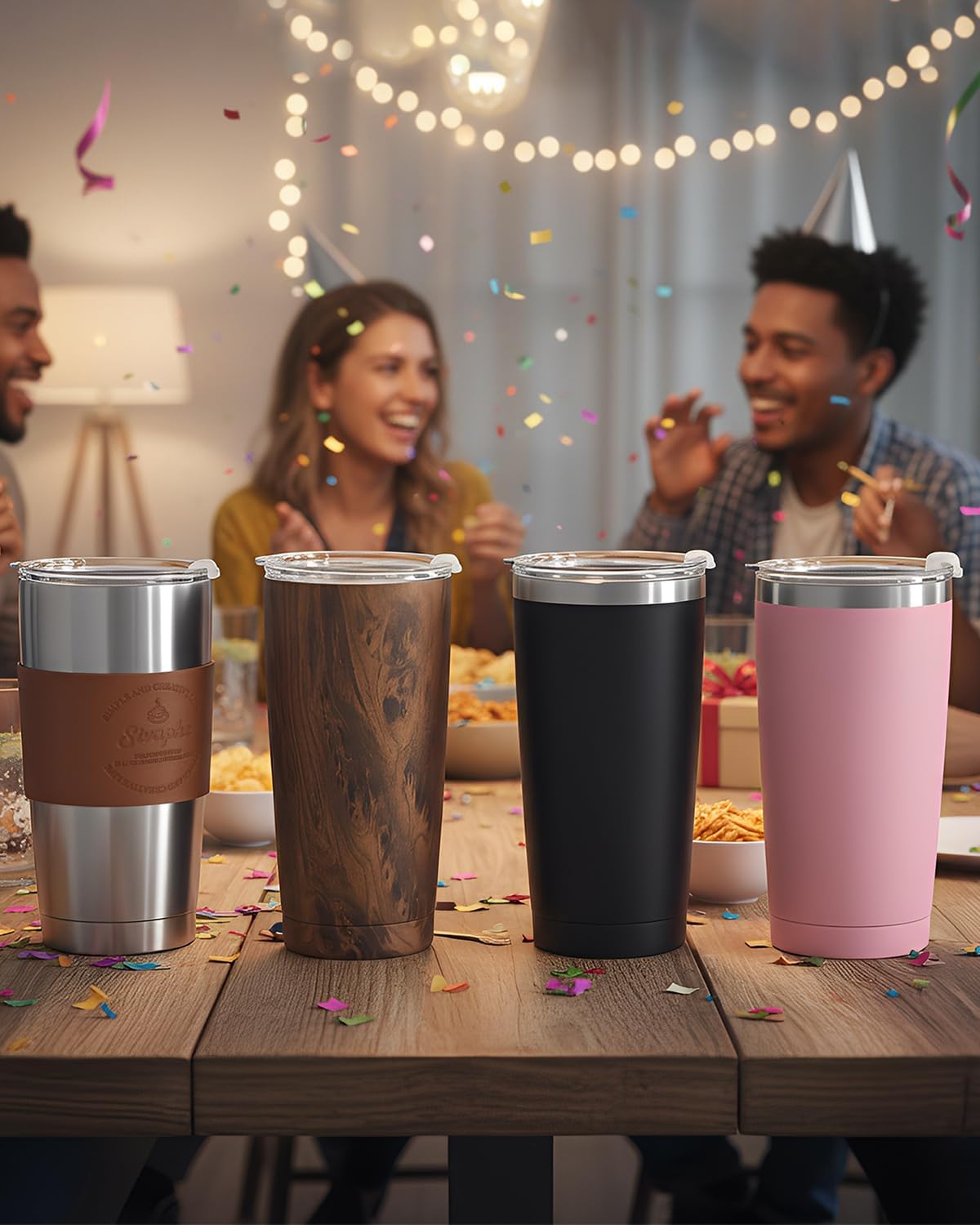 20oz Tumbler Stainless Steel with Lid Insulated Double Wall Coffee Travel Mug Durable Power Coated Thermal Cup Dishwasher Safty Sliver