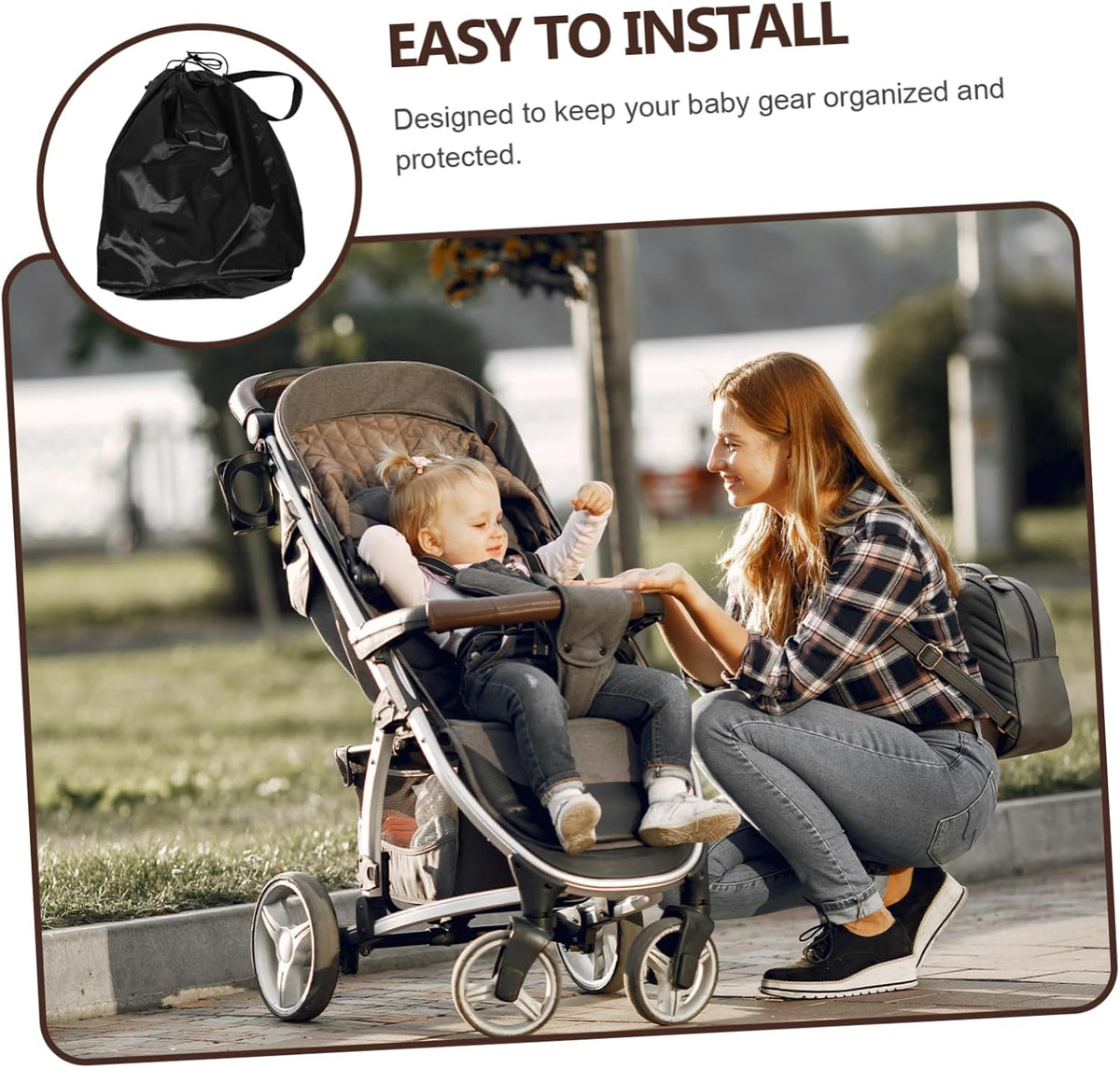 Large Stroller Travel Bag with Shoulder Strap for Airplane Gate Check Dustproof Storage Cover Compatible with Multiple Brands Lightweight and Travel Friendly Design