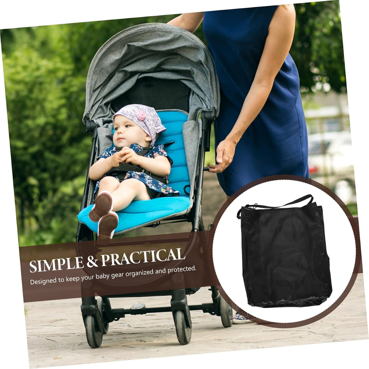 Large Stroller Travel Bag with Shoulder Strap for Airplane Gate Check Dustproof Storage Cover Compatible with Multiple Brands Lightweight and Travel Friendly Design