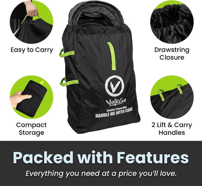 Large Stroller Bag for Airplane, Large Cover for Airtravel, Jogger & Umbrella Stroller Cover for Travel - Fits Wide, Gate Check Bag, Heavy Duty Durable Infant carrier covers for Air Travel