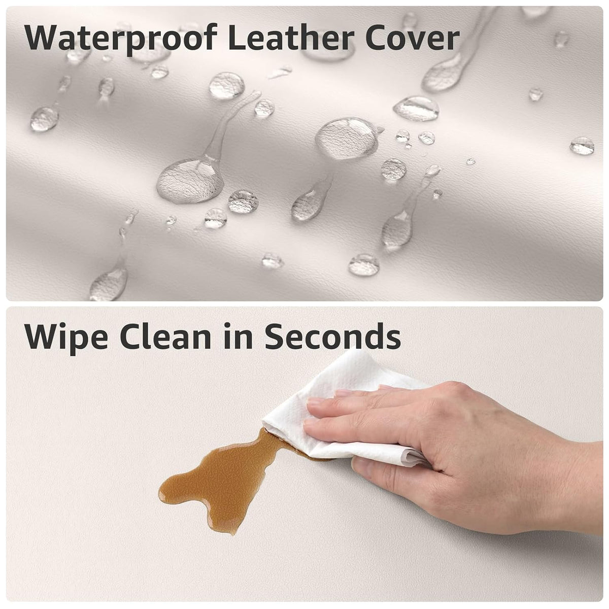 Wipeable Changing Pad for Dresser Waterproof Leather Baby Diaper Changing Pads Washable Nursery Change Mat Beige