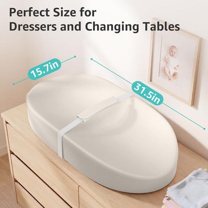 Wipeable Changing Pad for Dresser Waterproof Leather Baby Diaper Changing Pads Washable Nursery Change Mat Beige
