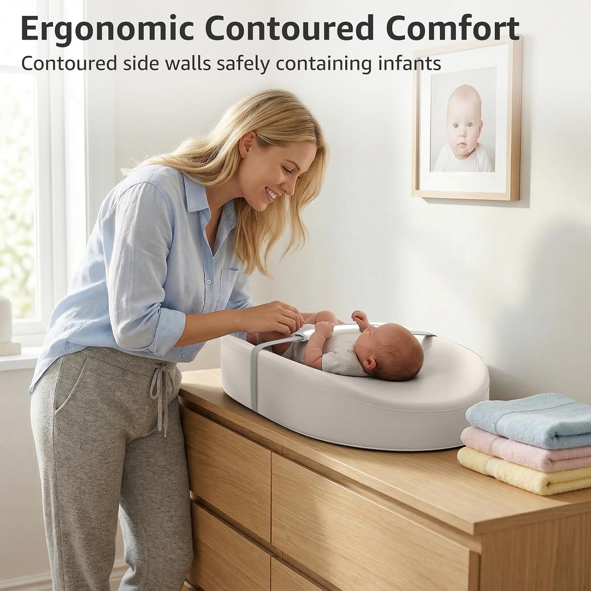 Wipeable Changing Pad for Dresser Waterproof Leather Baby Diaper Changing Pads Washable Nursery Change Mat Beige