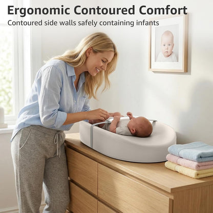 Wipeable Changing Pad for Dresser Waterproof Leather Baby Diaper Changing Pads Washable Nursery Change Mat Beige