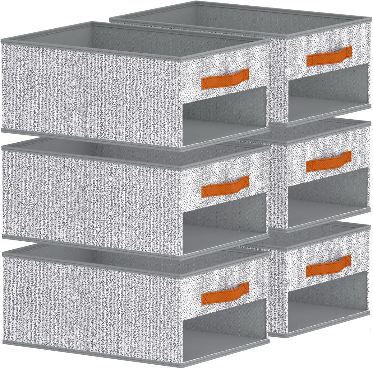 Clothes Organizers and Storage - 4/5/7 Grids Fabric Jeans Organizer with Handles, Foldable Closet Organizers Dividers, Wardrobe organizer for Pant, Sweater, T-shirt, Scarf, Pale Grey