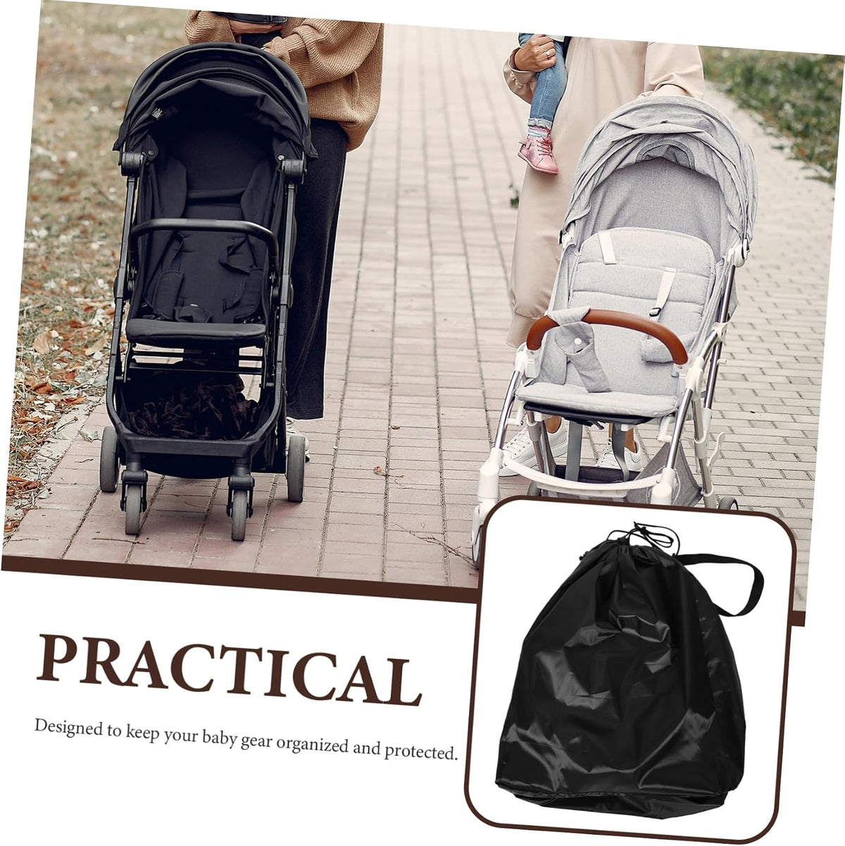 Large Stroller Travel Bag with Dirt and Water Protection Easy Clean Organizer for Airplane Gate Check Compatible with Double Strollers and Multiple Brands Spacious Storage Cover