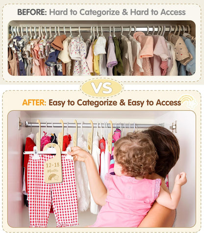Double Sided Baby Closet Dividers for Newborn to 24 Months, 7 Pcs