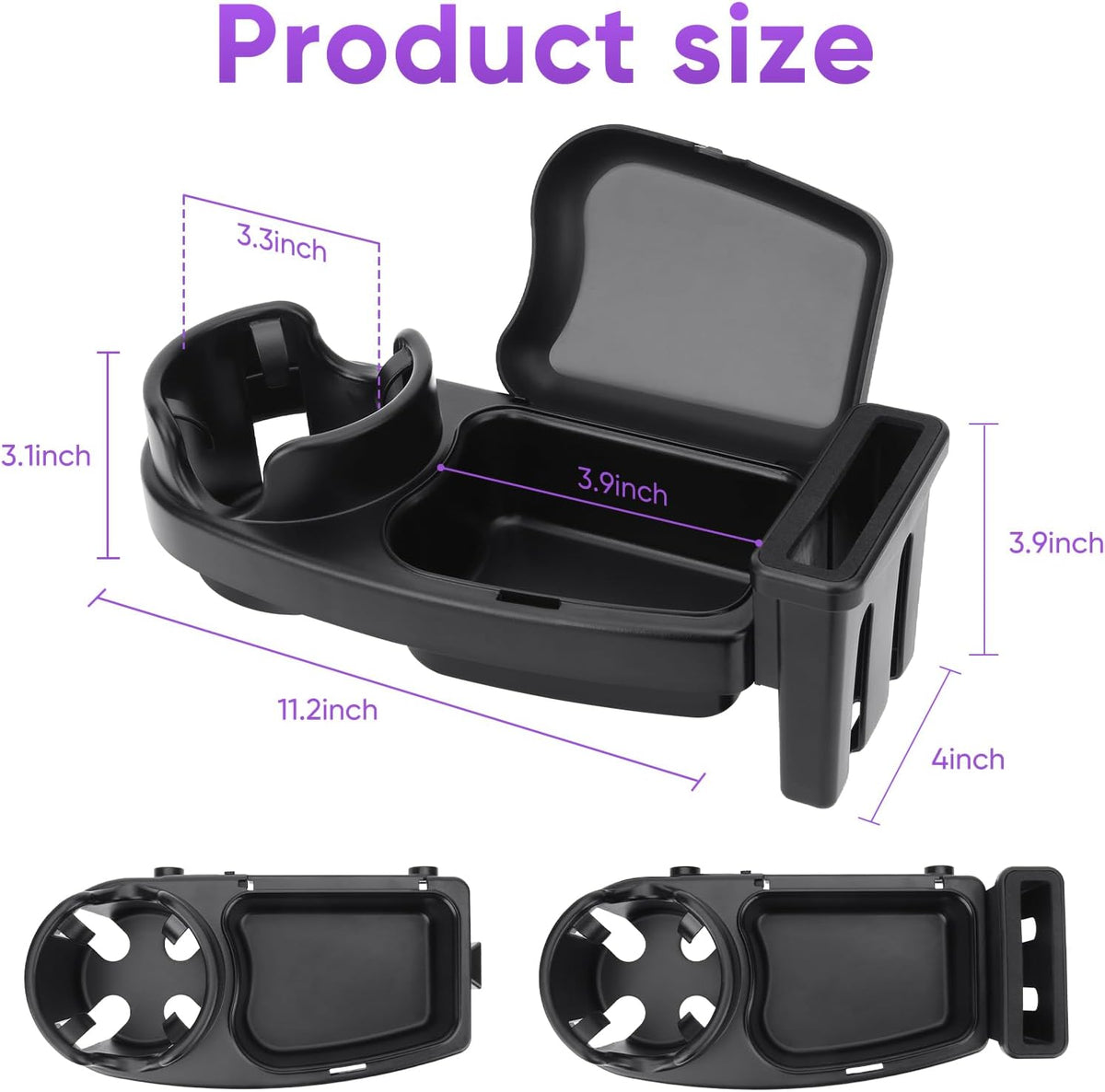 Universal Stroller Snack Tray, 3 in 1 Stroller Cup Holder