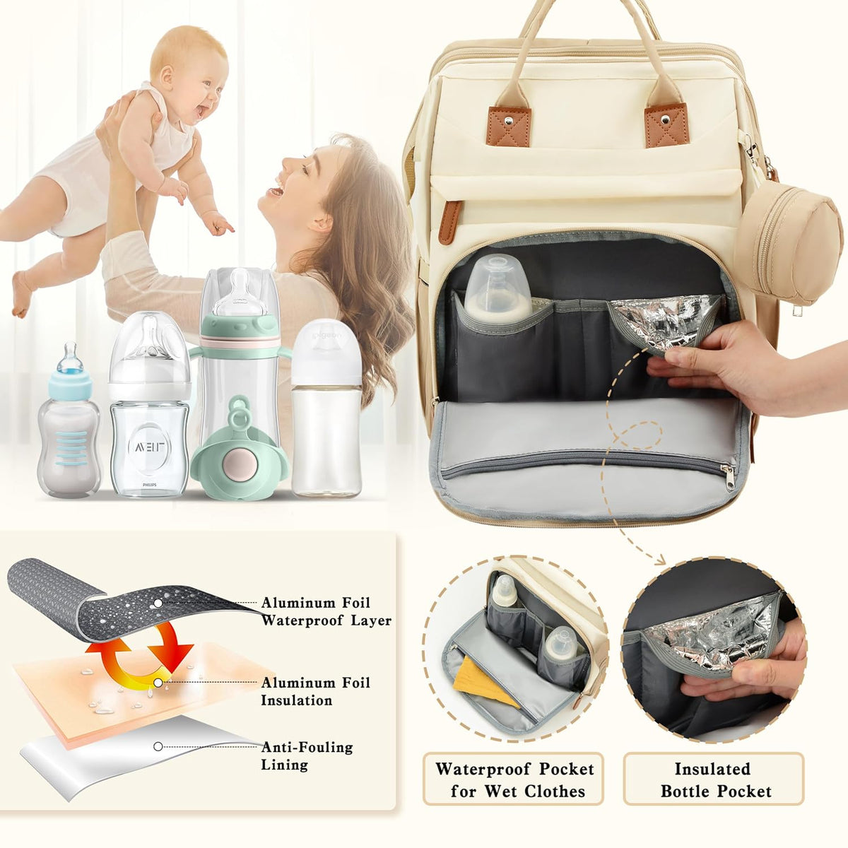 Large Diaper Bag Backpack