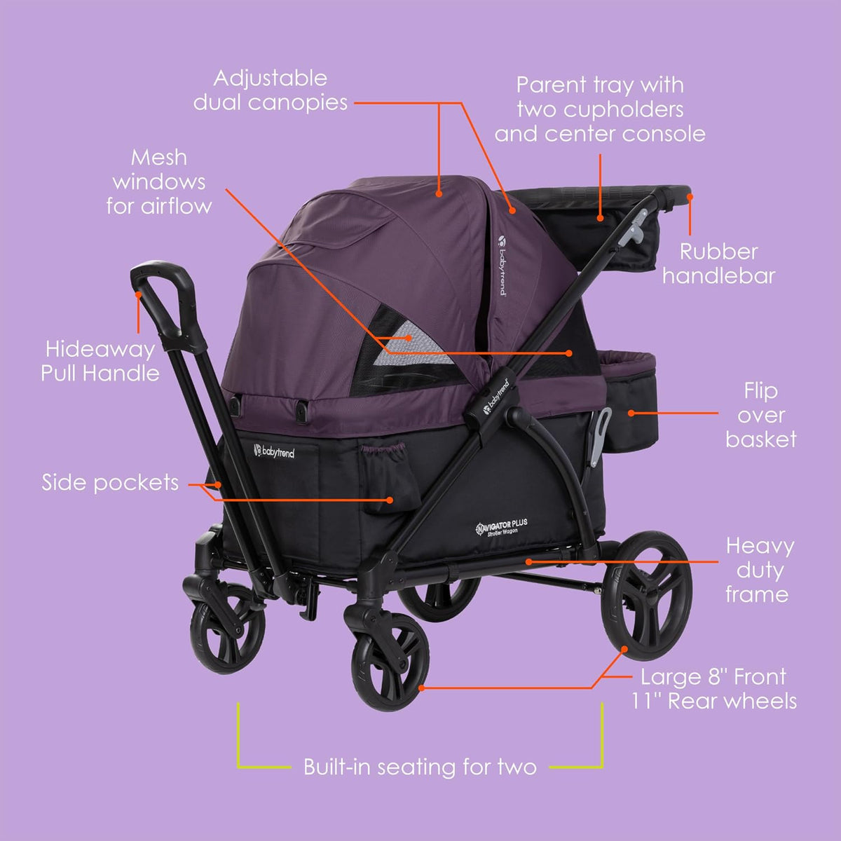 Expedition 2-in-1 Push/Pull Wagon with Canopy, Liberty Midnight - Colors A