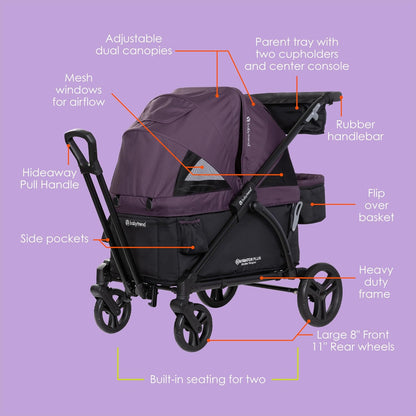 Expedition 2-in-1 Push/Pull Wagon with Canopy, Liberty Midnight - Colors A