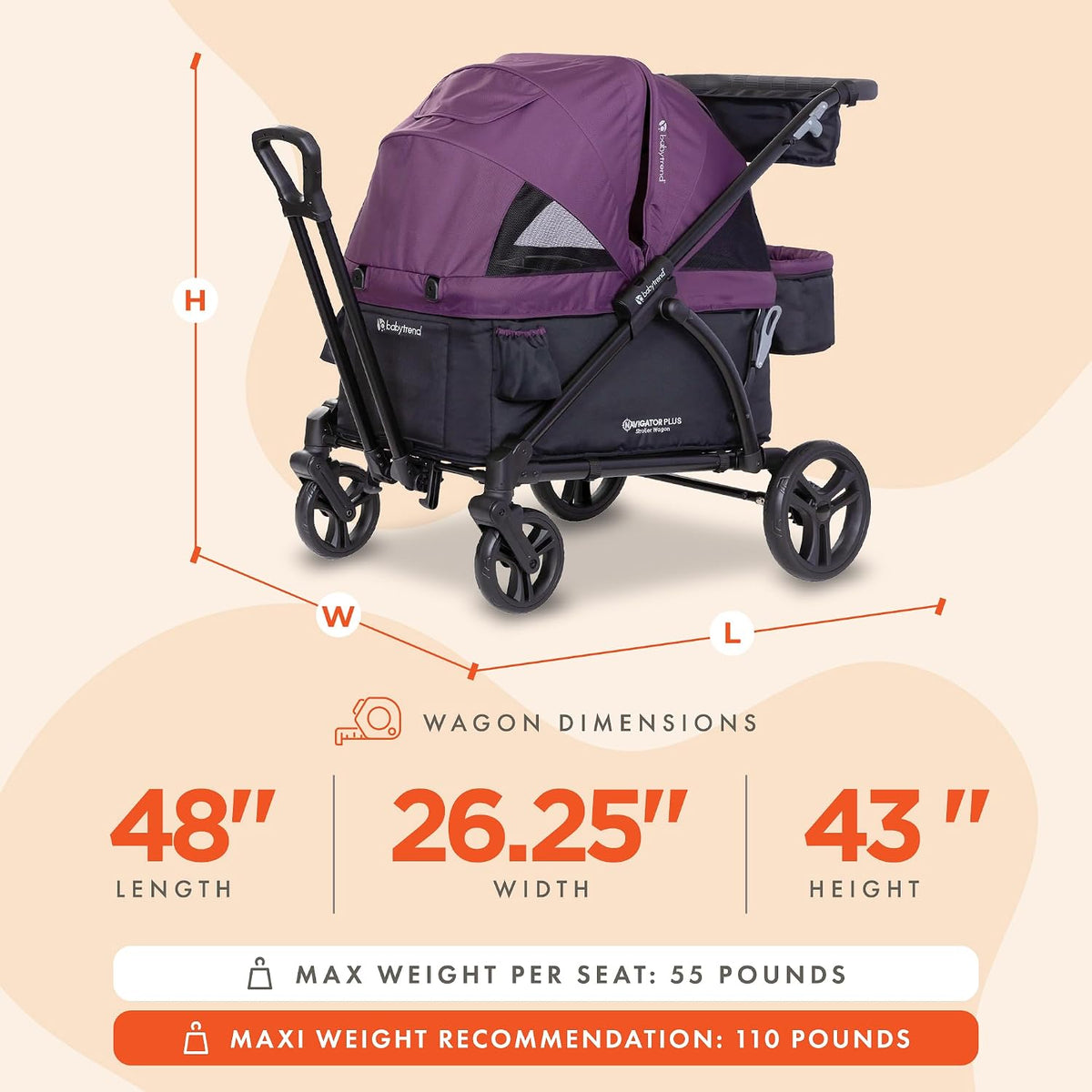 Expedition 2-in-1 Push/Pull Wagon with Canopy, Liberty Midnight - Colors A
