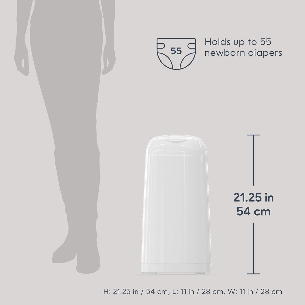 Classic Diaper Pail Gift Set | Push-N-Lock Odor Control | Includes Starter Refill and Jumbo+ Refill | Holds up to 1,245 Newborn Diapers | Baby Registry Must-Have