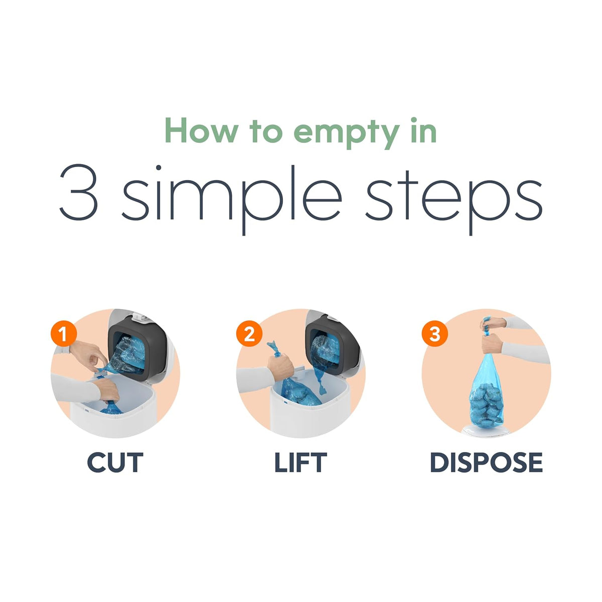 Classic Diaper Pail Gift Set | Push-N-Lock Odor Control | Includes Starter Refill and Jumbo+ Refill | Holds up to 1,245 Newborn Diapers | Baby Registry Must-Have