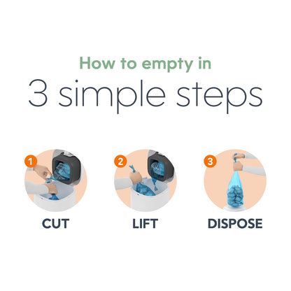 Classic Diaper Pail Gift Set | Push-N-Lock Odor Control | Includes Starter Refill and Jumbo+ Refill | Holds up to 1,245 Newborn Diapers | Baby Registry Must-Have