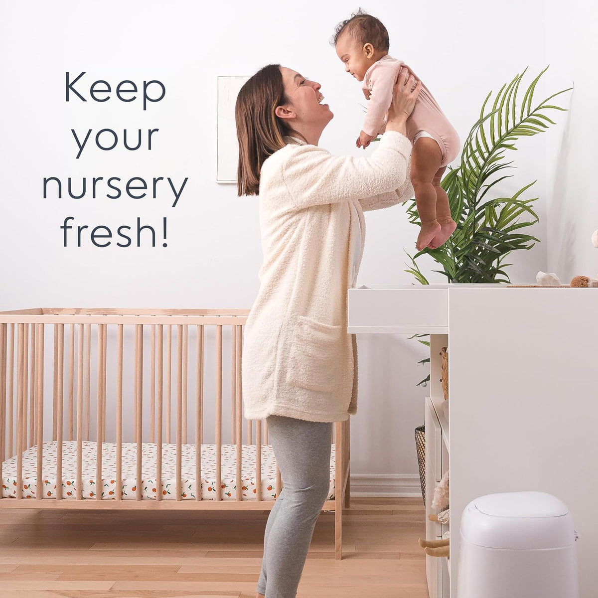 Classic Diaper Pail Gift Set | Push-N-Lock Odor Control | Includes Starter Refill and Jumbo+ Refill | Holds up to 1,245 Newborn Diapers | Baby Registry Must-Have