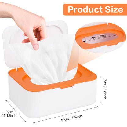 2Pcs Wipe Dispenser Reusable Baby Wipe Holder Container (Blue/Gray)