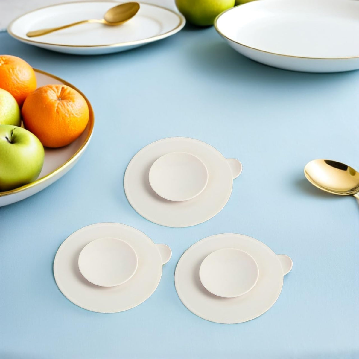 Suction Plates Double Sided Suction Cups Plate Cup s Silicone Utensil Rest 3pcs Silicone Double Sided s Utensil Rest Sucker Pads