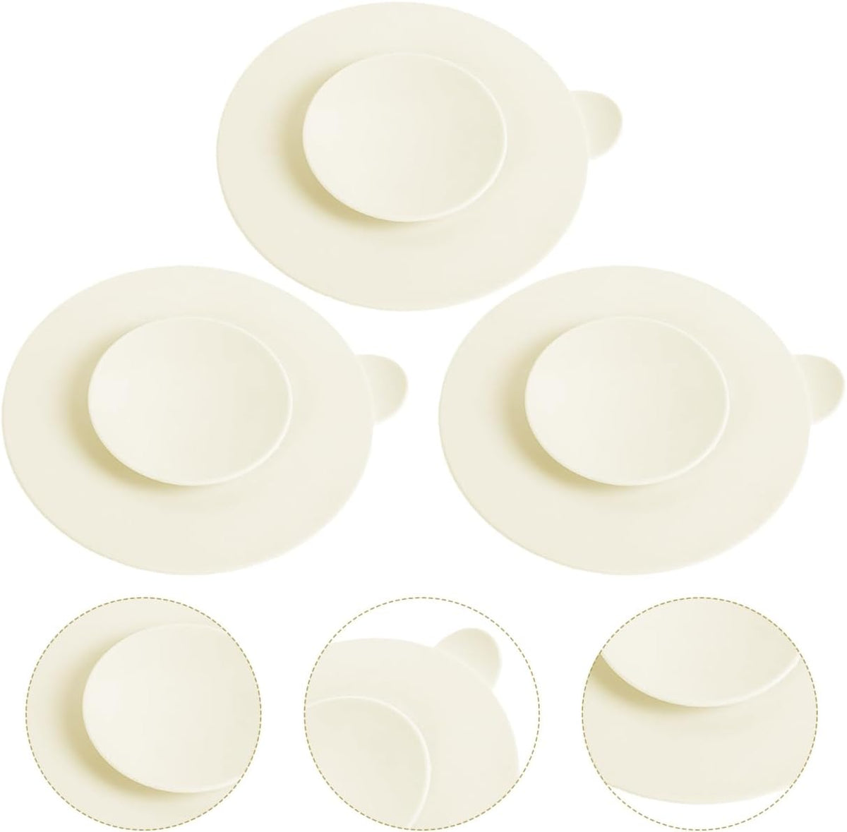 Suction Plates Double Sided Suction Cups Plate Cup s Silicone Utensil Rest 3pcs Silicone Double Sided s Utensil Rest Sucker Pads