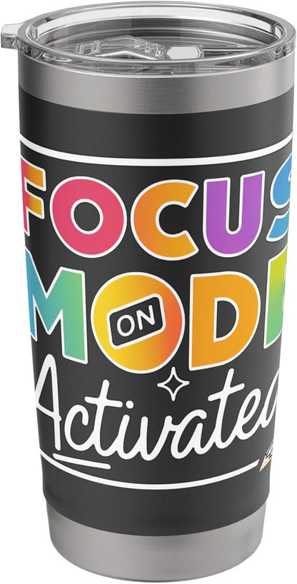 Focus Mode Activated Colorful Typography Art Stainless Steel Insulated Tumbler