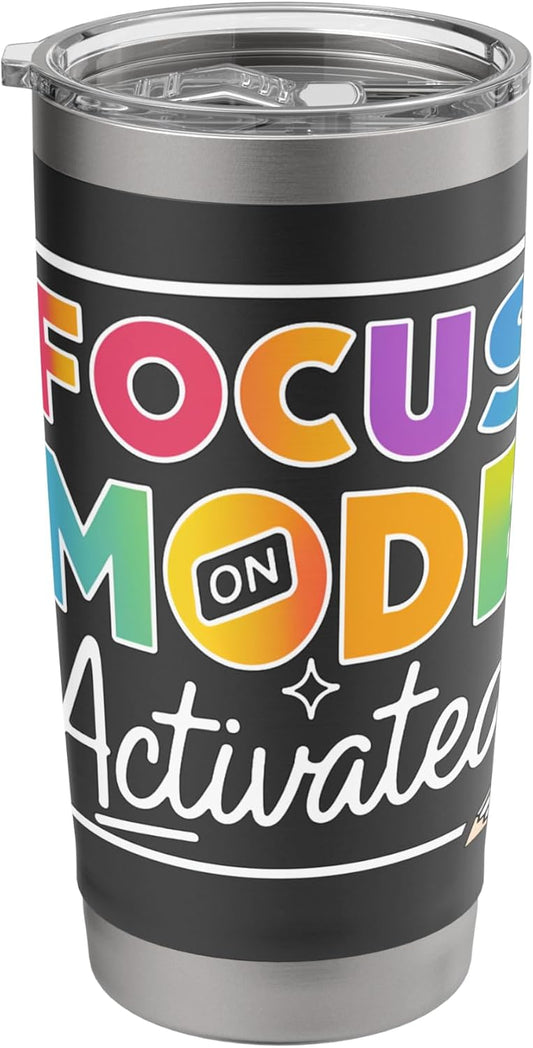 Focus Mode Activated Colorful Typography Art Stainless Steel Insulated Tumbler