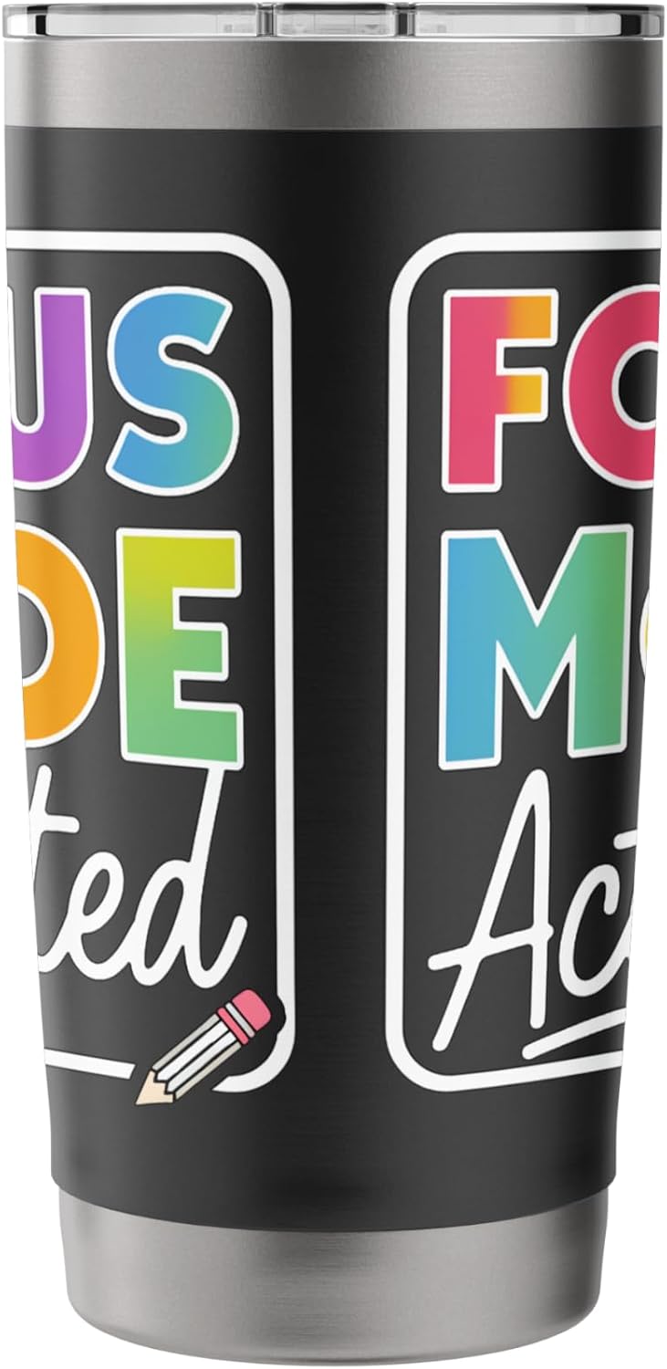 Focus Mode Activated Colorful Typography Art Stainless Steel Insulated Tumbler