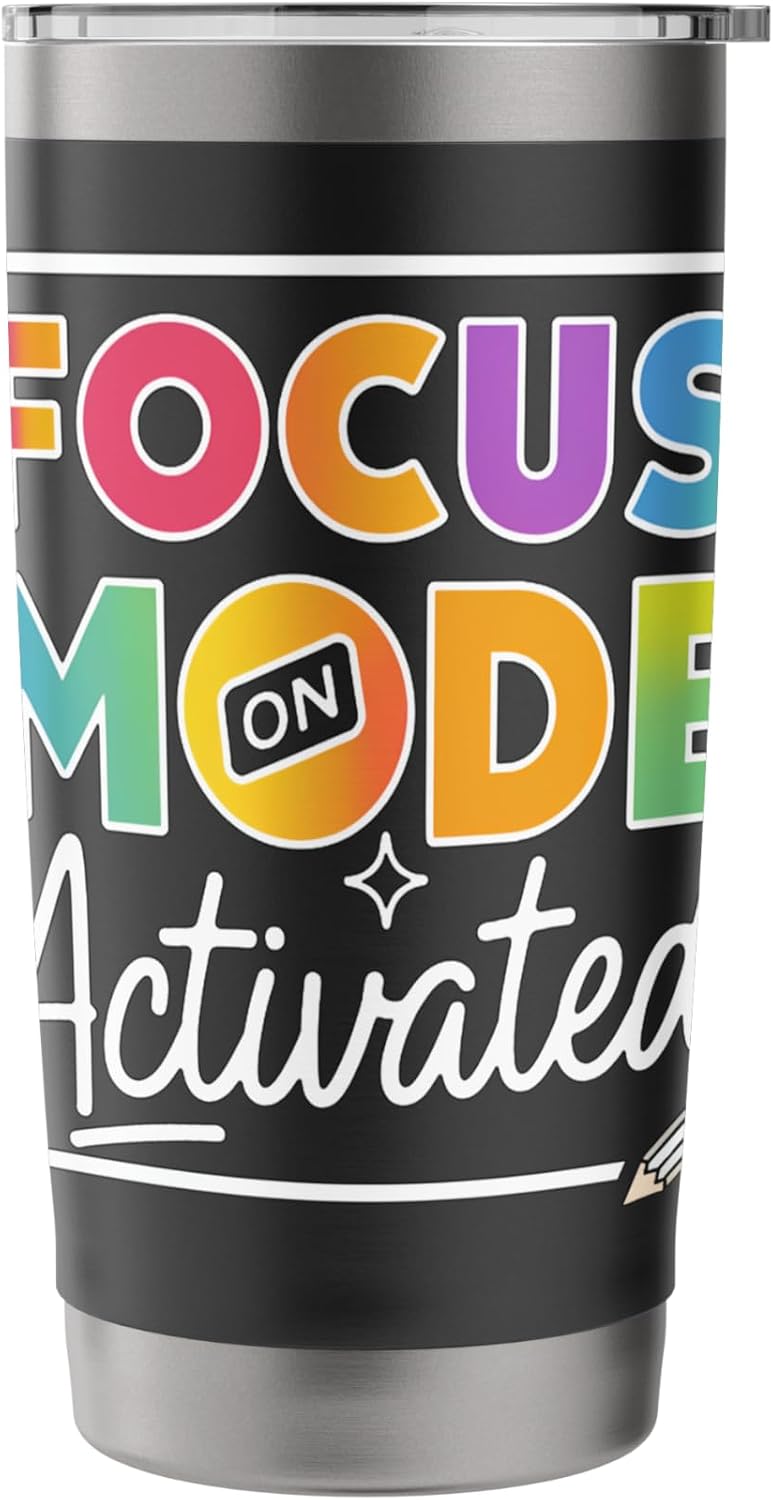 Focus Mode Activated Colorful Typography Art Stainless Steel Insulated Tumbler