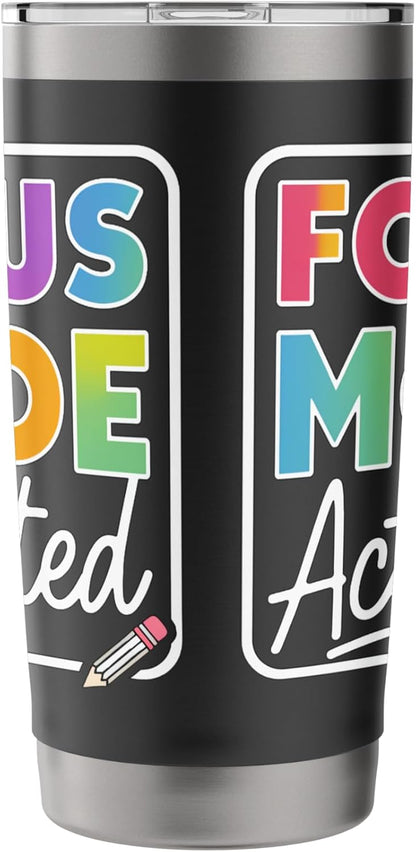 Focus Mode Activated Colorful Typography Art Stainless Steel Insulated Tumbler