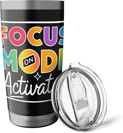 Focus Mode Activated Colorful Typography Art Stainless Steel Insulated Tumbler