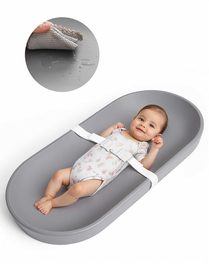 Baby Changing Pad for Dresser - Wipeable & with Restraining Belt