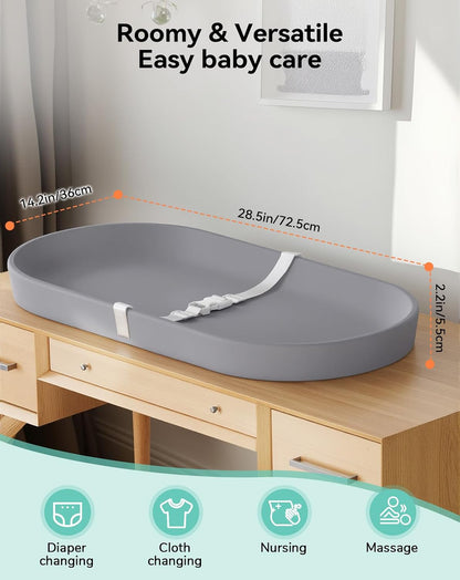Baby Changing Pad for Dresser - Wipeable & with Restraining Belt